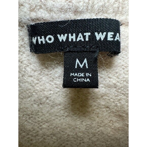 Who What Wear Wool Blend Light Pink Embellished Pearls Jeweled Sweater MEDIUM - Picture 8 of 12